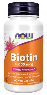 Vitamins & Supplements, NOW BIOTIN 5000MCG CAPS 60S